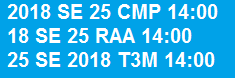 Example of how the Best Buy codes look on the product showing the date formats: '2018 SE 25 CMP 14:00', '18 SE 25 RAA 14:00', '25 SE 2018 T3M 14:00'